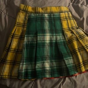 Shein ruffle skirt yellow red and green color size small or size 4 girls